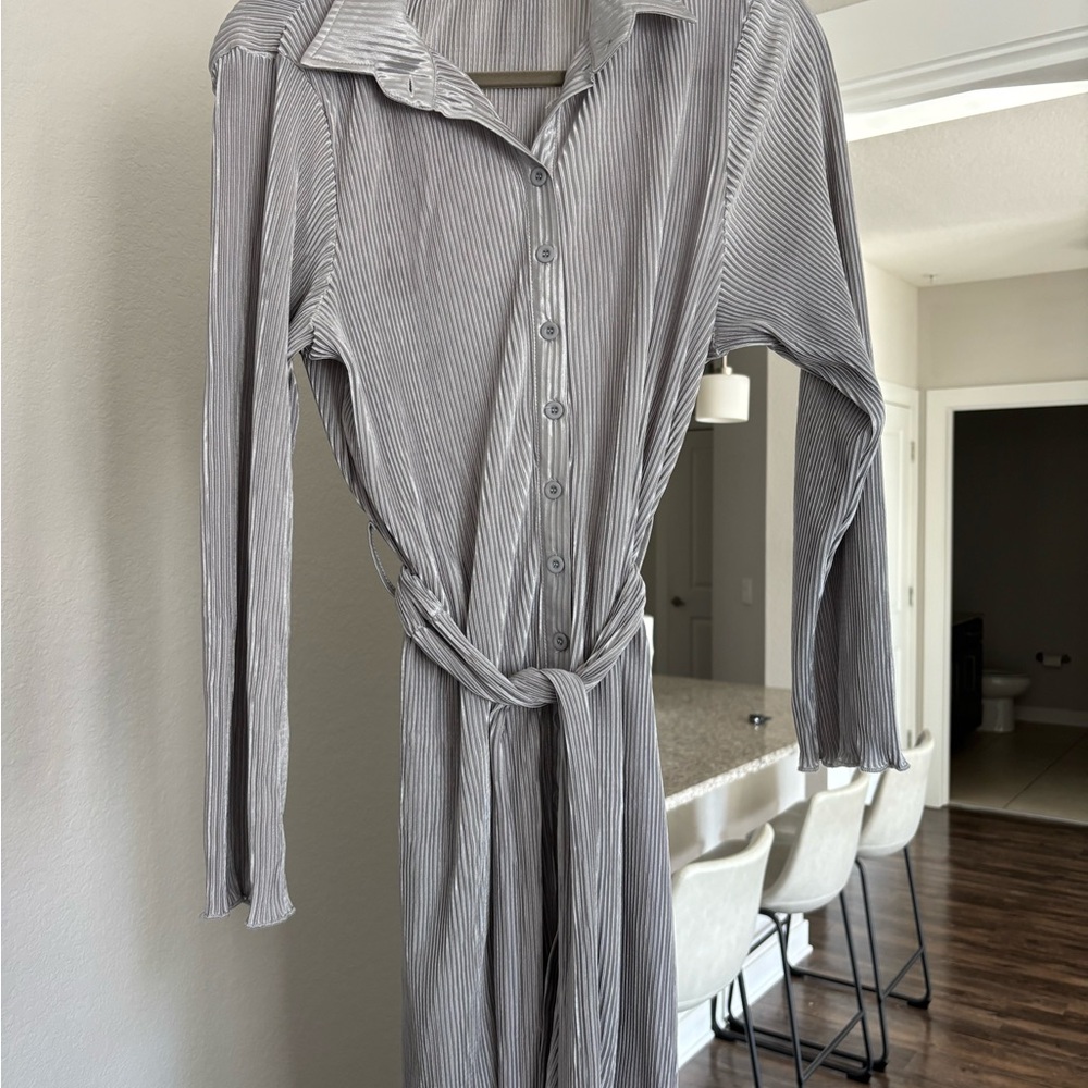 Button-Up Dress with Belt